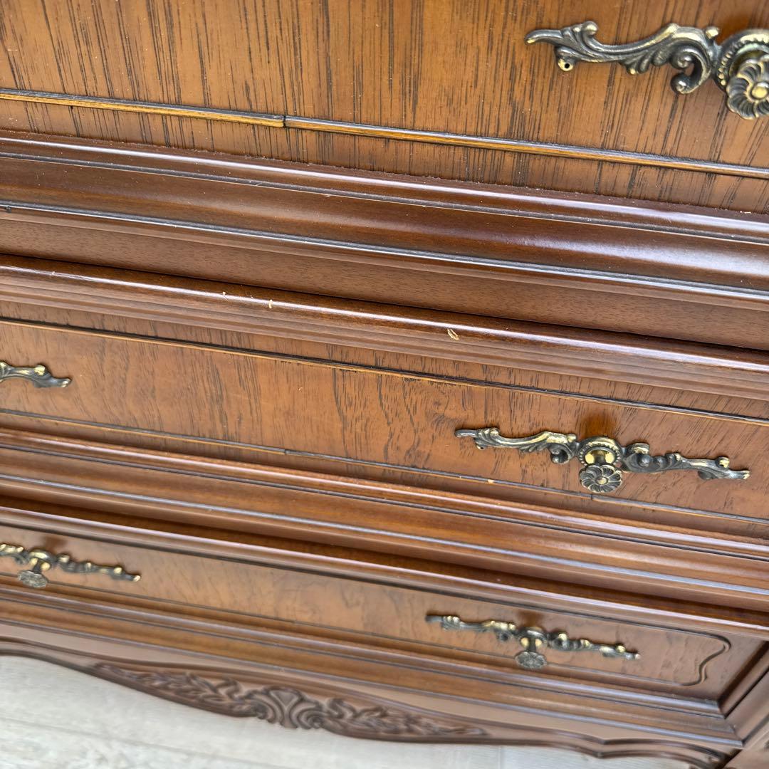 アンティーク調 チェスト 5段レリーフ ヨーロッパ