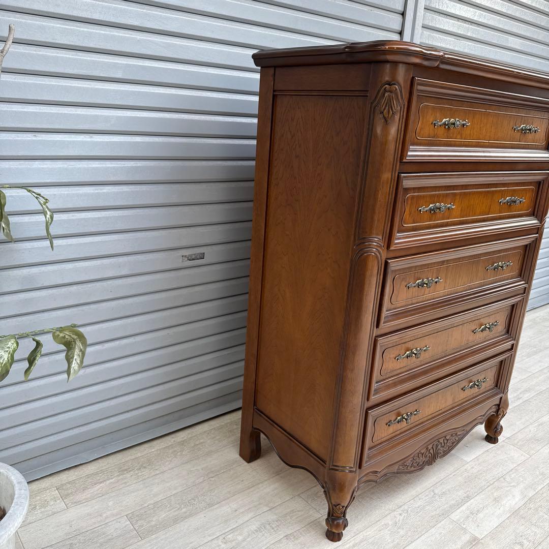 アンティーク調 チェスト 5段レリーフ ヨーロッパ