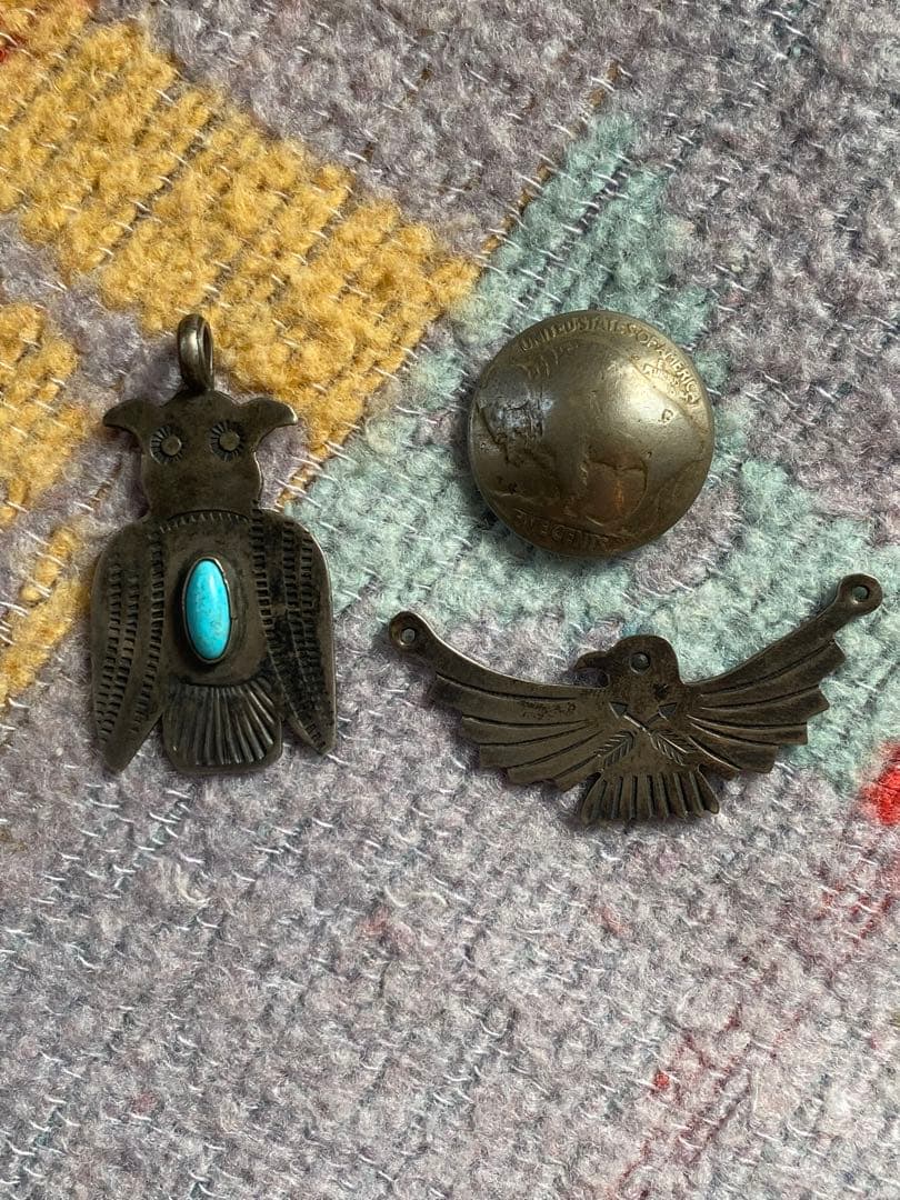 ナバホ フクロウ シルバー ペンダント ターコイズ ネイティブ