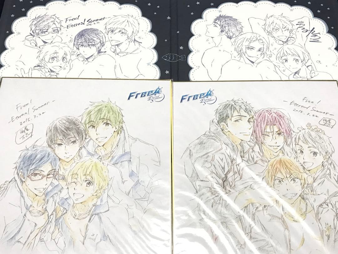 ◎岩鳶＆鮫柄学園 複製原画色紙アルバム Free!ES 七瀬遙 松岡凛 山崎宗