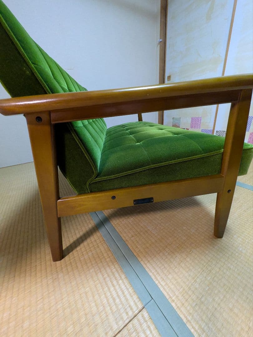 カリモク60　 Kチェア　2シーター　モケットグリーン