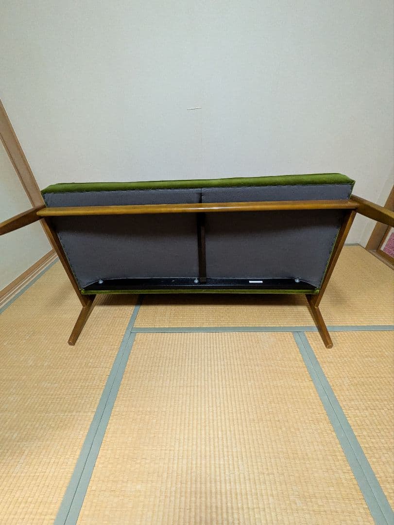 カリモク60　 Kチェア　2シーター　モケットグリーン