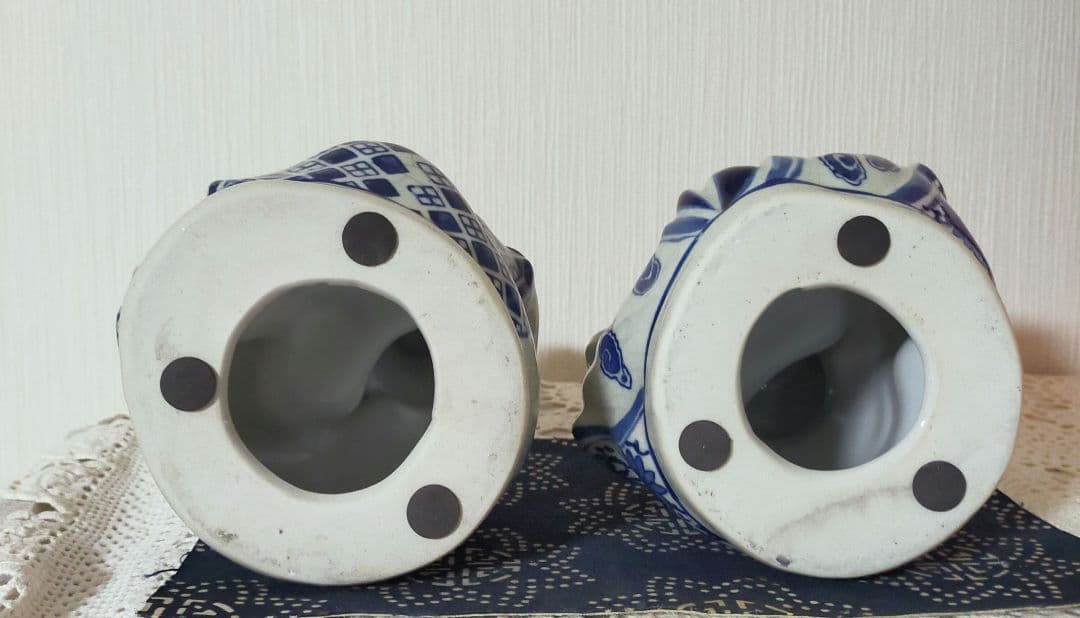 青磁釉陶器　七福神恵比寿様、大黒天様　商売繁盛　開運縁結　希少縁起物　木製台付き