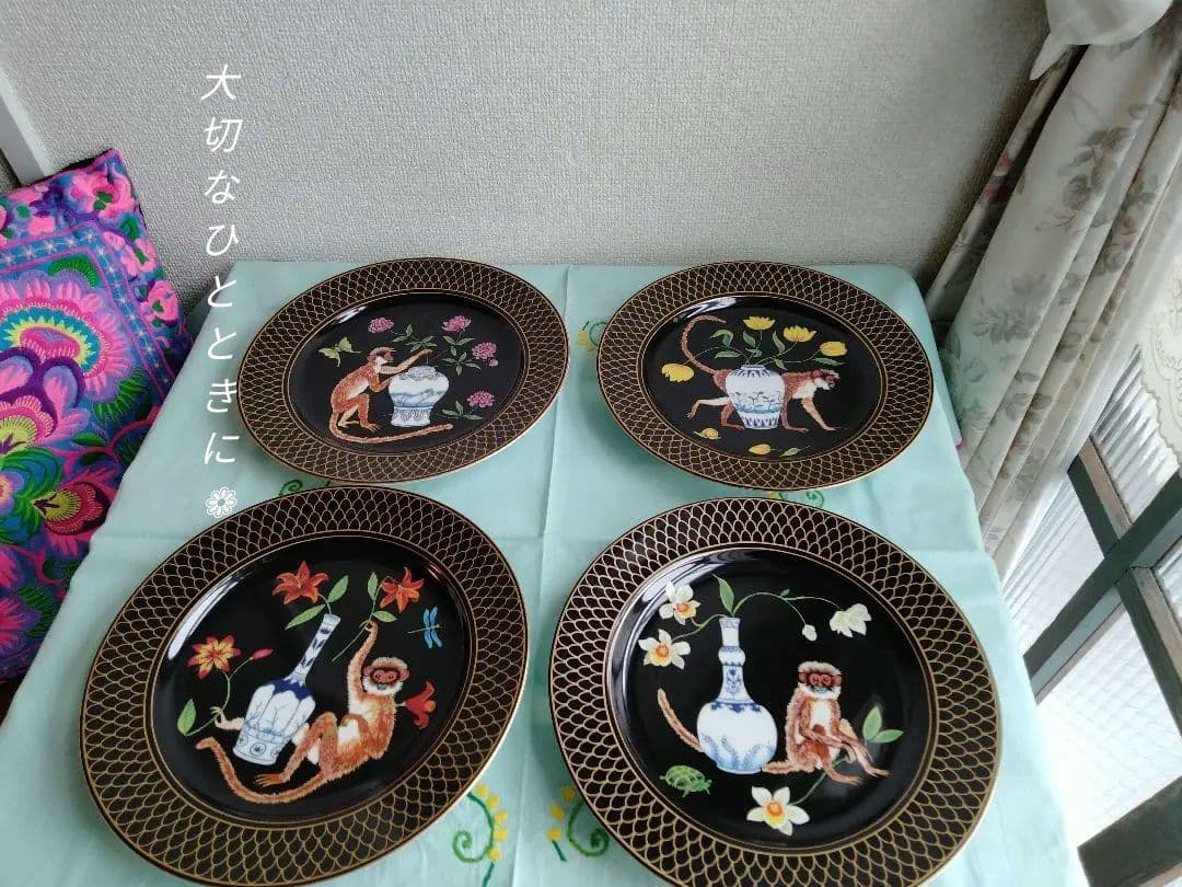 希少品Lynn Chase❁ディナー４枚MONKEY GARDEN 27.5cm