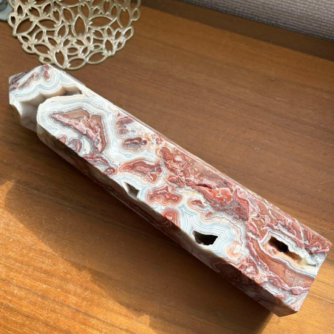 高品質 天然石 メキシカンクレージーレースアゲート タワー約23センチ