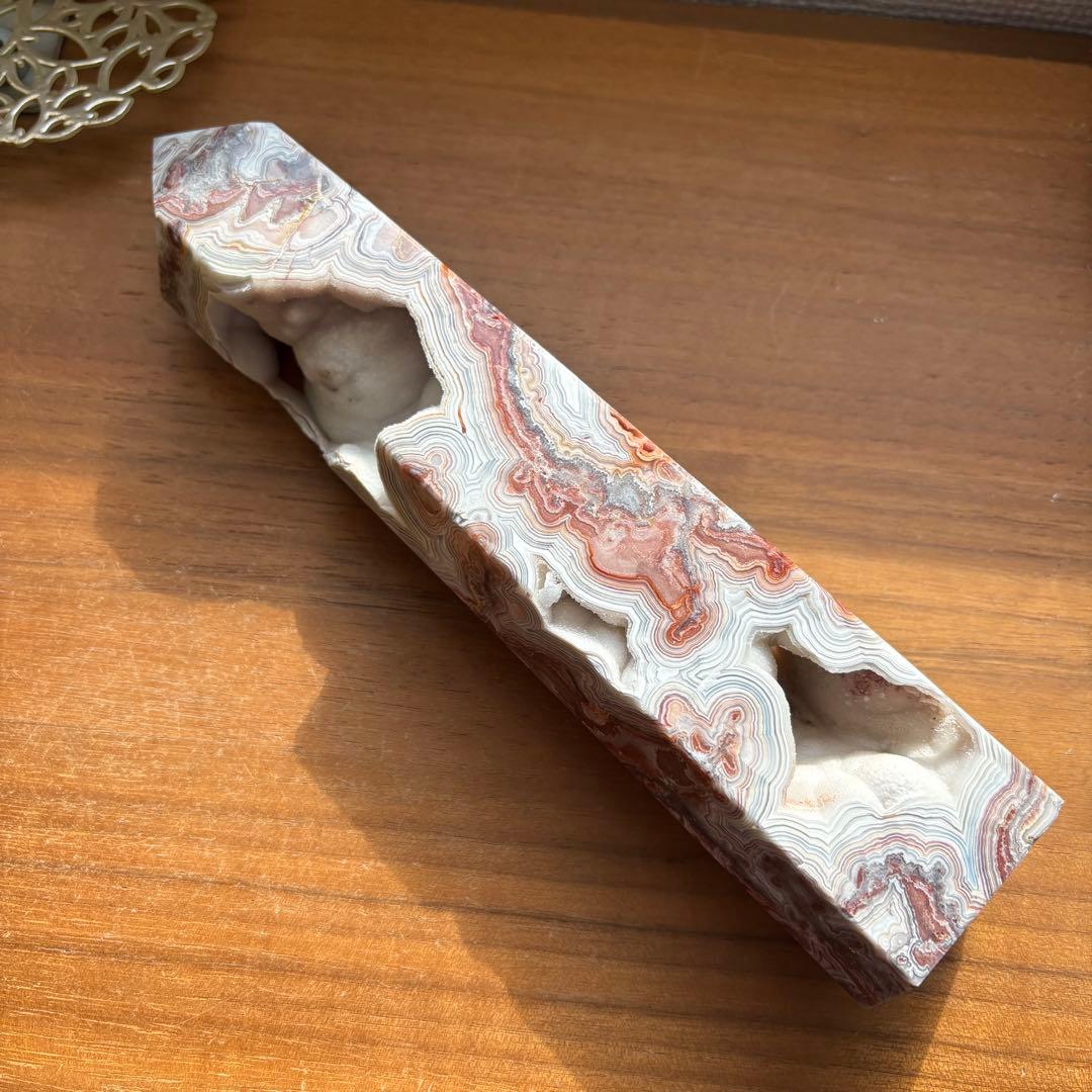 高品質 天然石 メキシカンクレージーレースアゲート タワー約23センチ