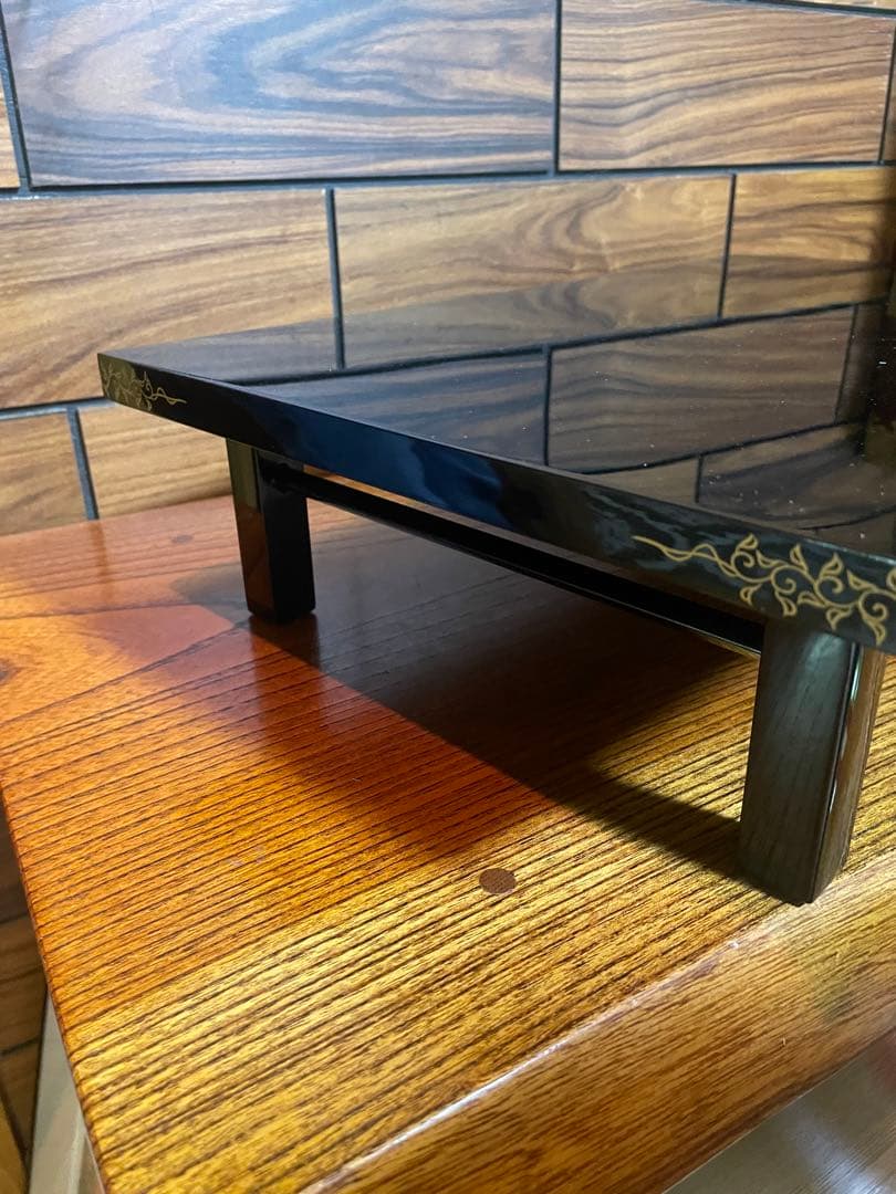 輪島塗　慶塚　蒔絵　黒蝋色平卓　最高級　うるしぬり　けいづか　大丸購入