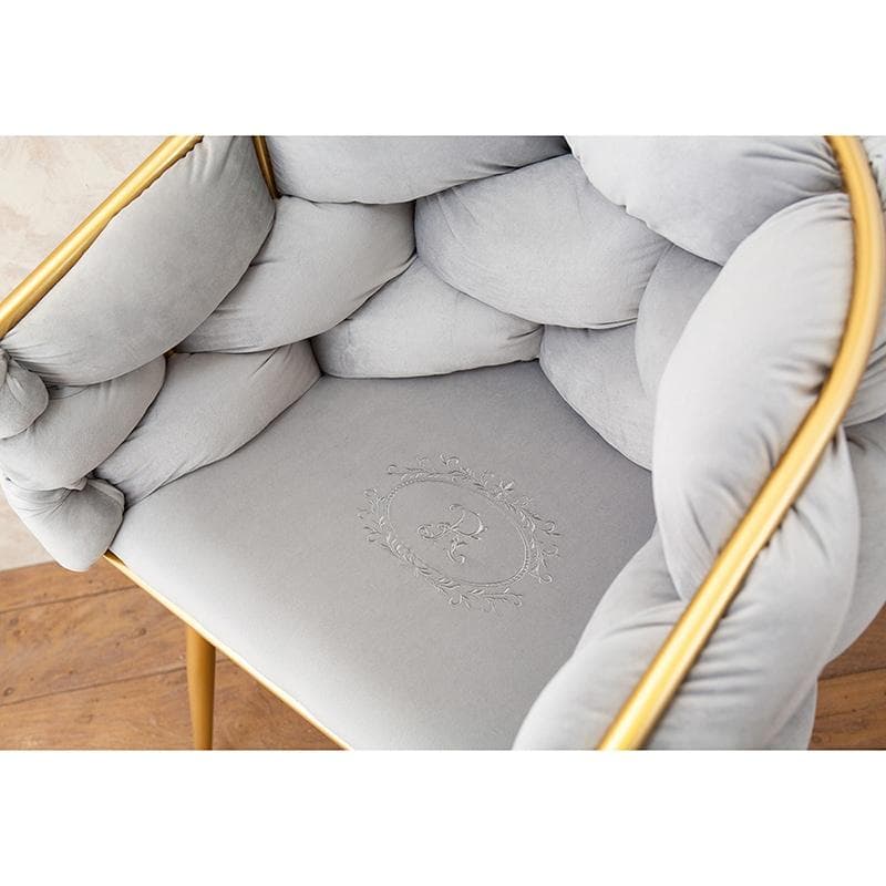 フラッフィーチェア マーヴェラス スツール ベルベット 家具 腰掛 ライトグレー