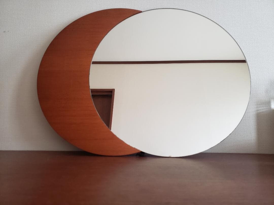 壁掛けミラー　アンティークミラー　ヴィンテージミラー　木製　鏡