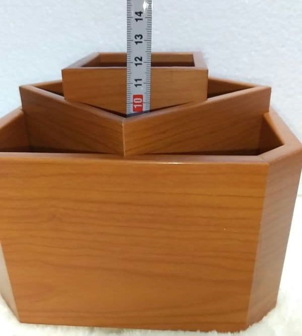 美品 回転 木製 えんぴつ立て リモコンラック ペンたて メガネ入れ レア 希少