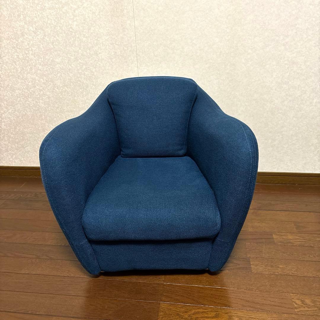 【良品】IDEE 無印良品 ミニミラーアームチェア ネイビー