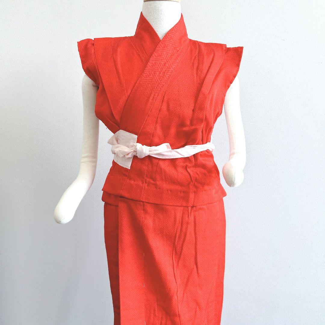 セット　七五三　7歳女の子　長着＆作り帯＆袖なし長襦袢＆小物　ラベンダー×紫葵祭