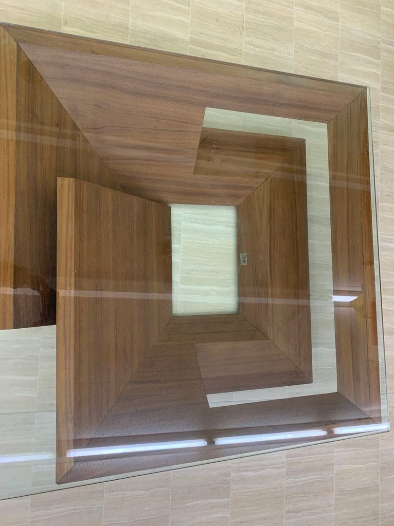 モダンガラス木製センターテーブル