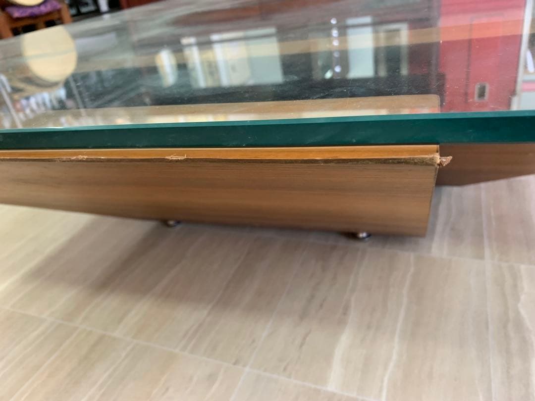 モダンガラス木製センターテーブル