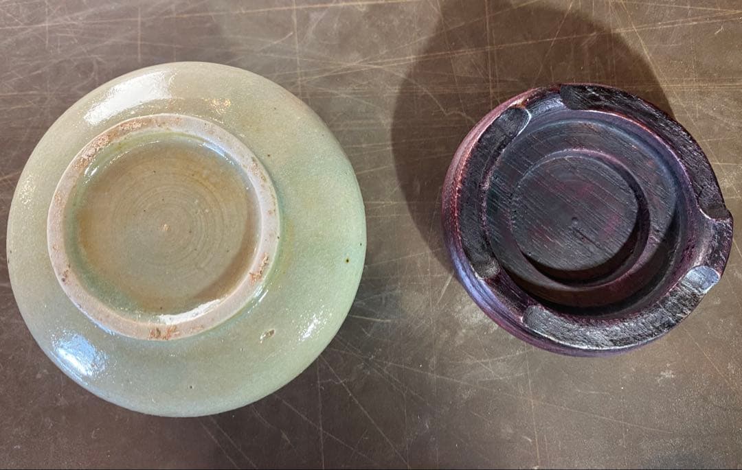 緑青磁 水滴・一輪挿し 鑑賞台付 沈船品 ヴィンテージ レア 中国 台湾茶器