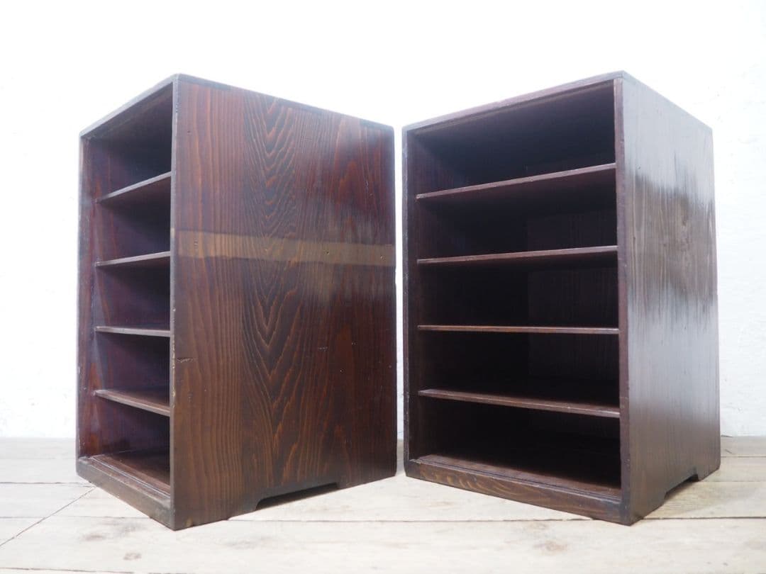 1217 2台セット　レトロな収納棚　飾り棚　本棚　ケース　古家具　アンティーク