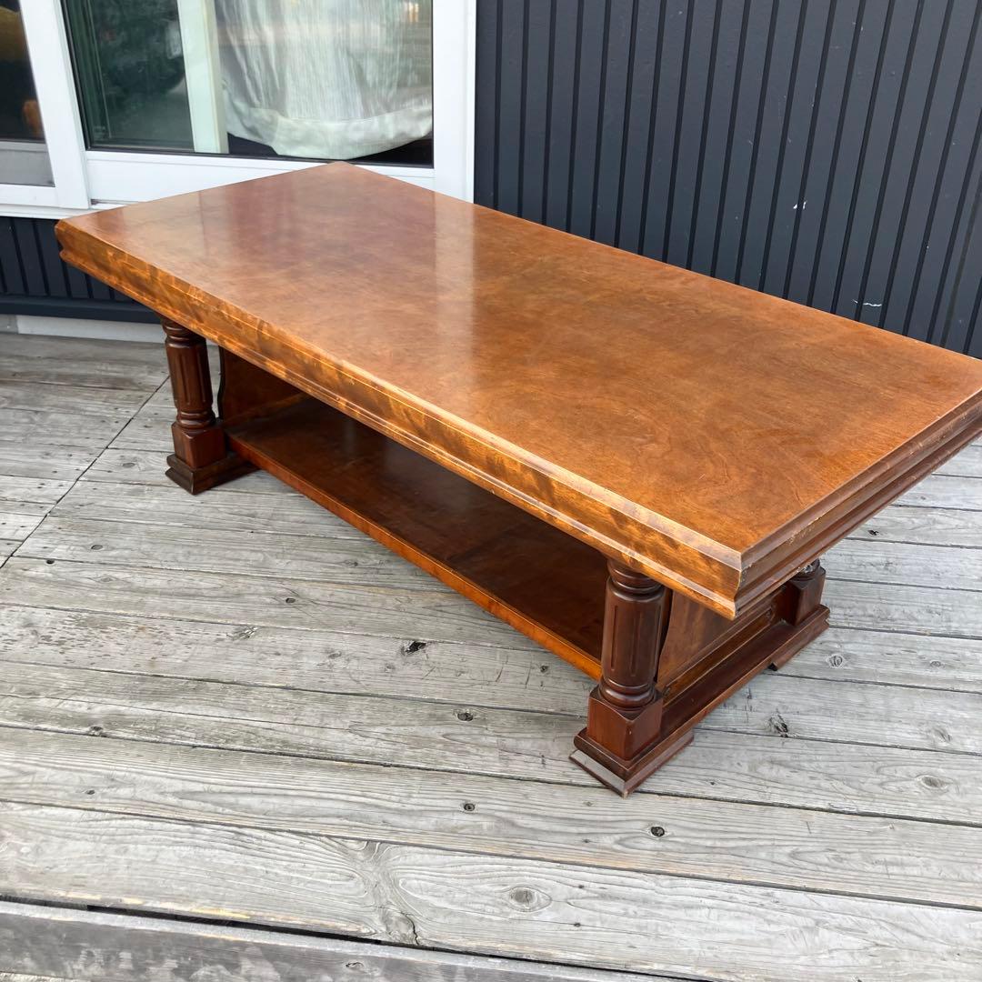 北欧レトロ 黒坂 ミッドセンチュリー 木製 コーヒーテーブル センターテーブル