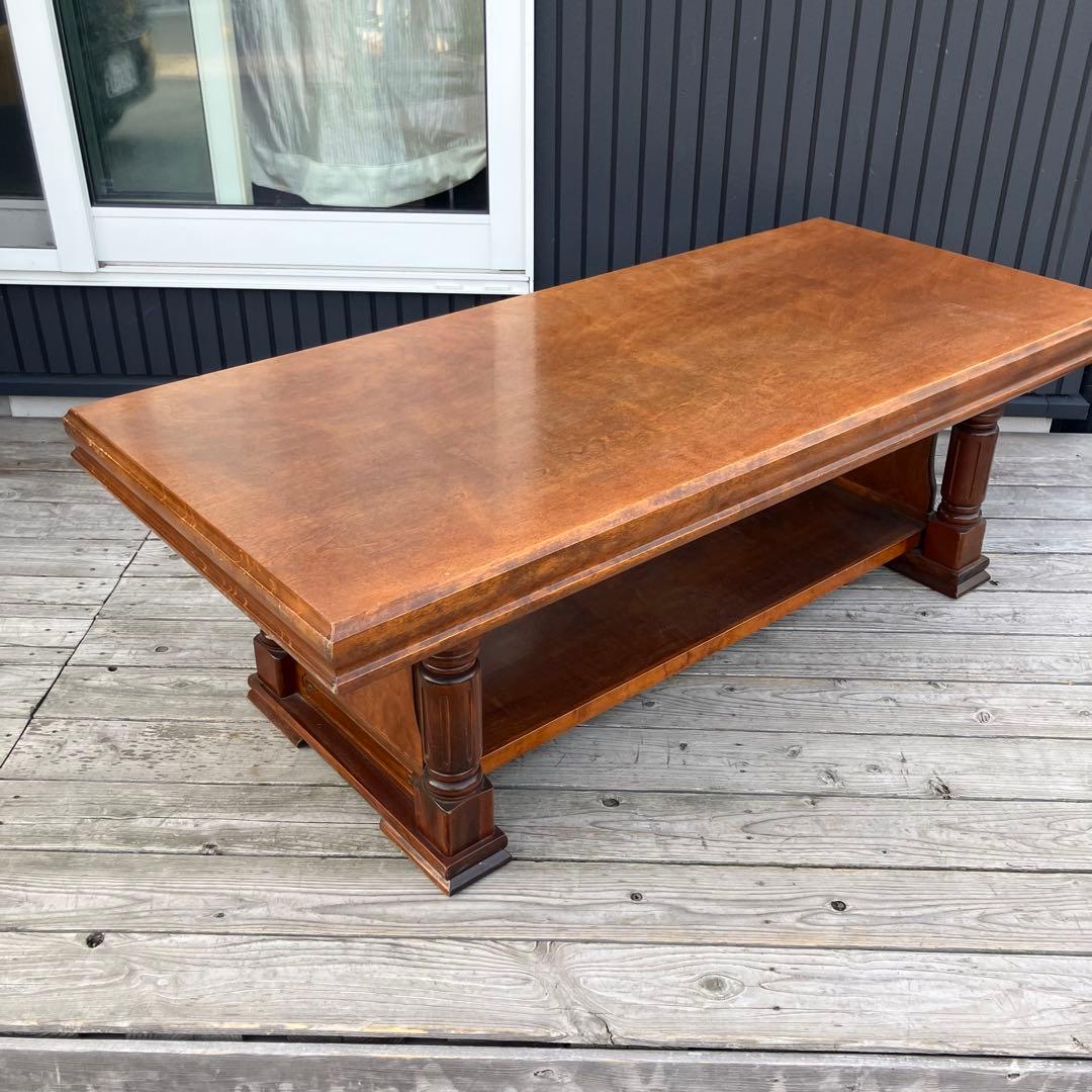 北欧レトロ 黒坂 ミッドセンチュリー 木製 コーヒーテーブル センターテーブル