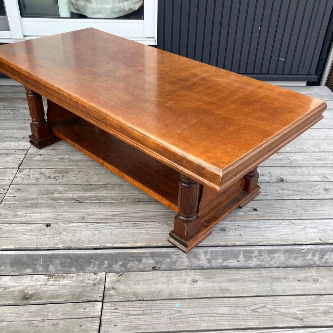 北欧レトロ 黒坂 ミッドセンチュリー 木製 コーヒーテーブル センターテーブル