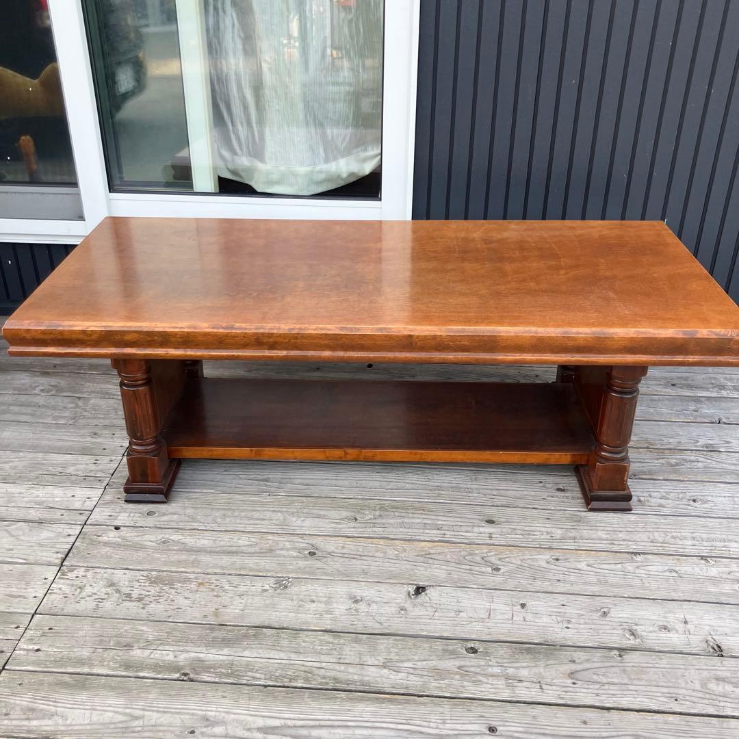 北欧レトロ 黒坂 ミッドセンチュリー 木製 コーヒーテーブル センターテーブル