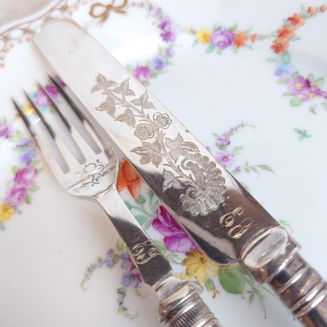 白蝶貝　マザーオブパール　デザートカトラリー　ナイフ　フォーク　アンティーク