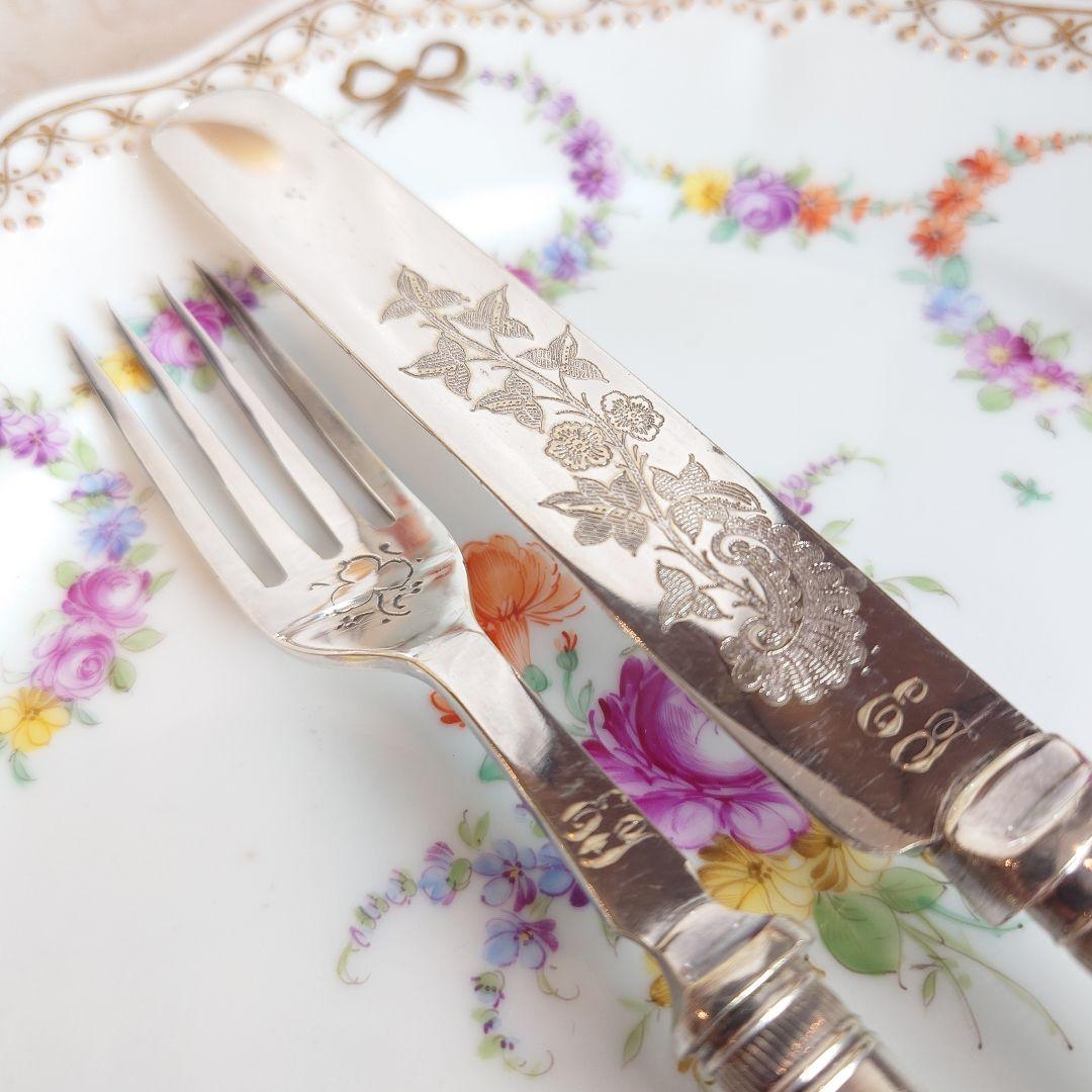 白蝶貝　マザーオブパール　デザートカトラリー　ナイフ　フォーク　アンティーク