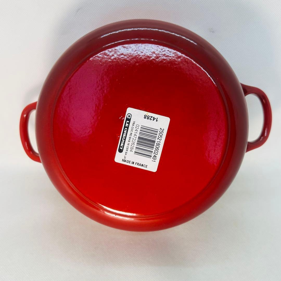 未使用 ル・クルーゼ ココットロンド 両手鍋 18㎝ チェリーレッド