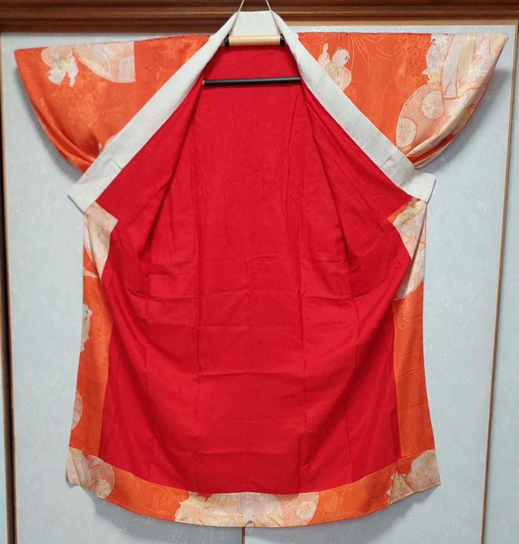 NA48アンティーク子供着物長襦袢正絹綺麗美品着丈120センチ裄丈62センチ