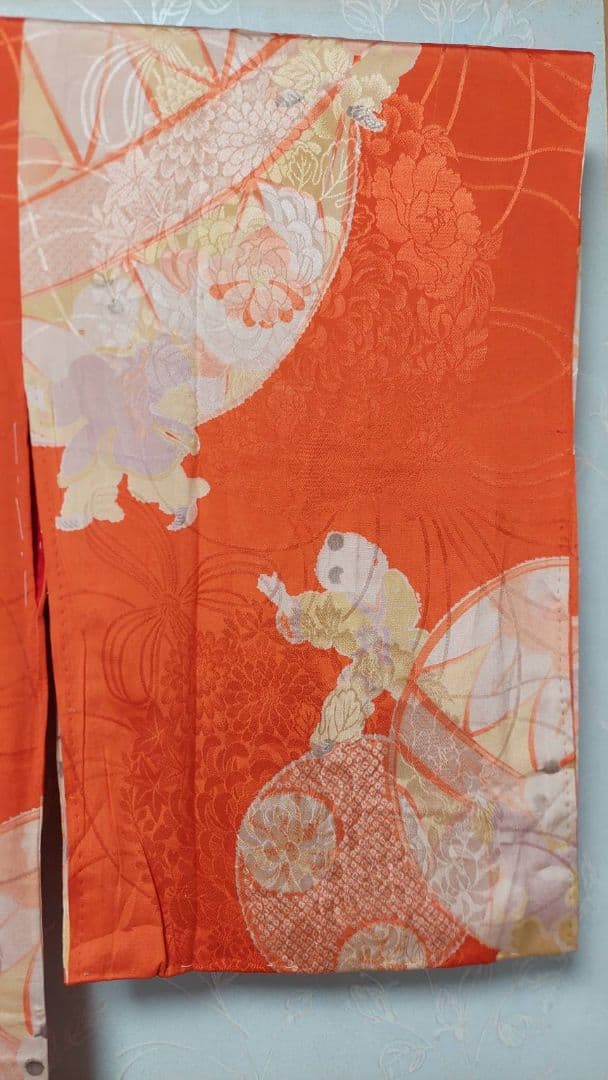 NA48アンティーク子供着物長襦袢正絹綺麗美品着丈120センチ裄丈62センチ