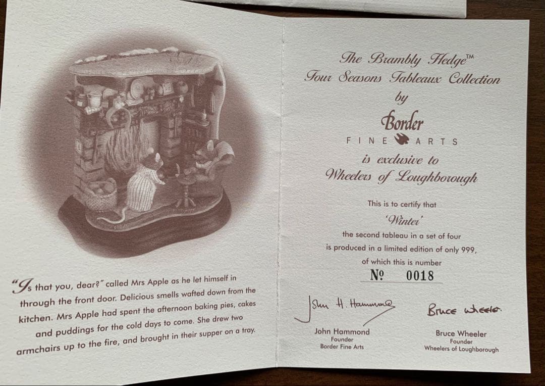 【希少】ブランブリーヘッジ 冬 Winter タブロー フィギュリン 置物