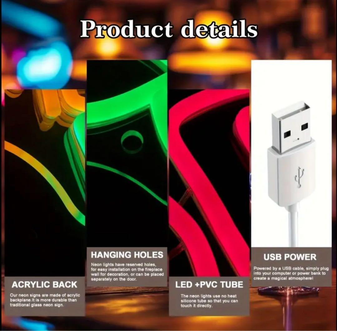 新品 LED ネオンサイン OPEN メキシカンフード USB式 店舗用 看板