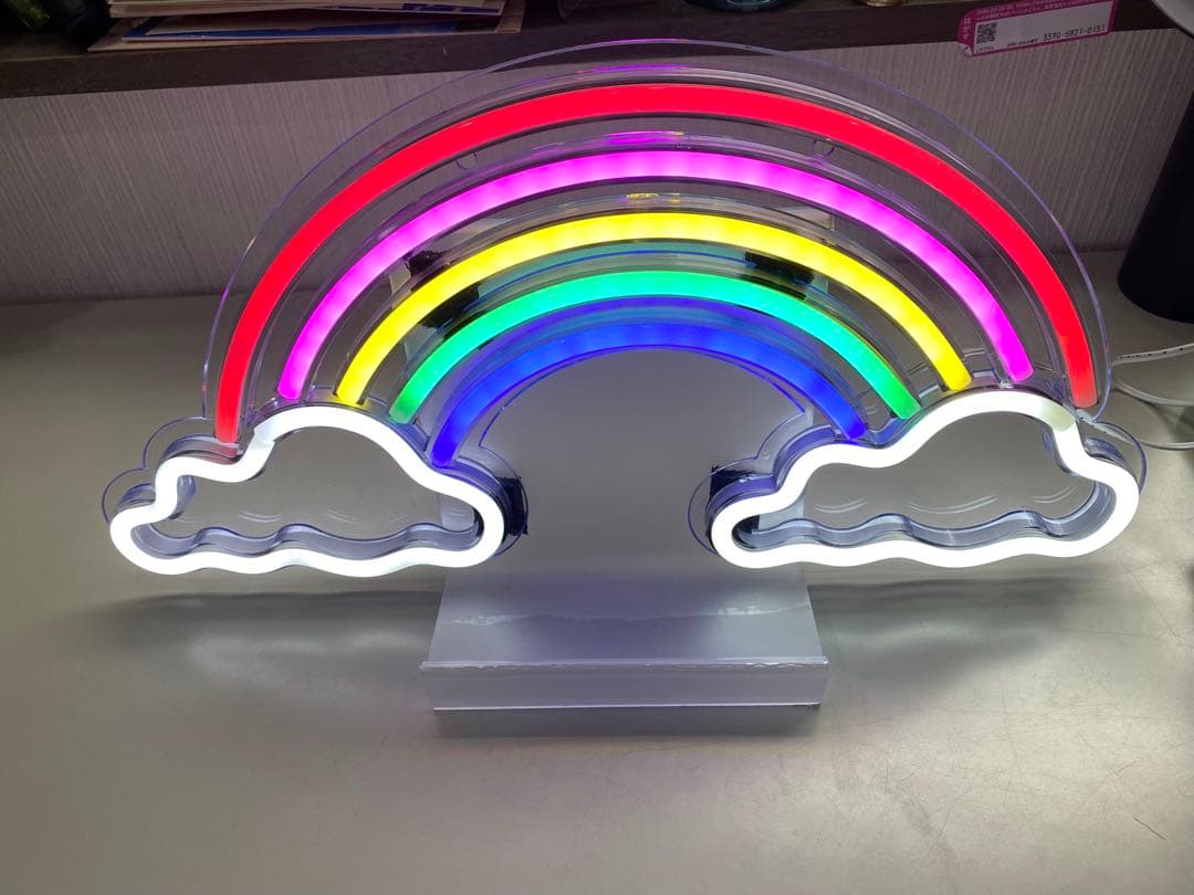 ネオンライトボックスタイプ BABY、HAPPY 、ネオンライト虹、流星　4点