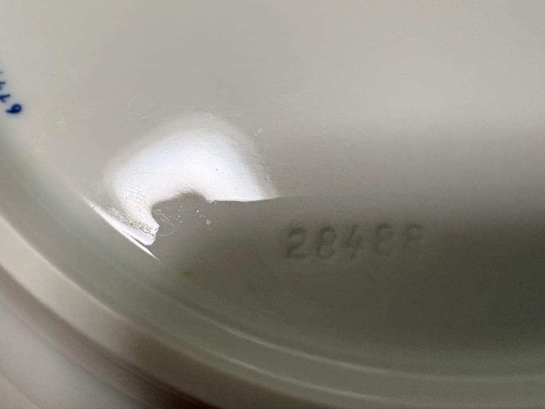 値下げしました)マイセン・青い花・23.5cmスープ皿2枚セット28488