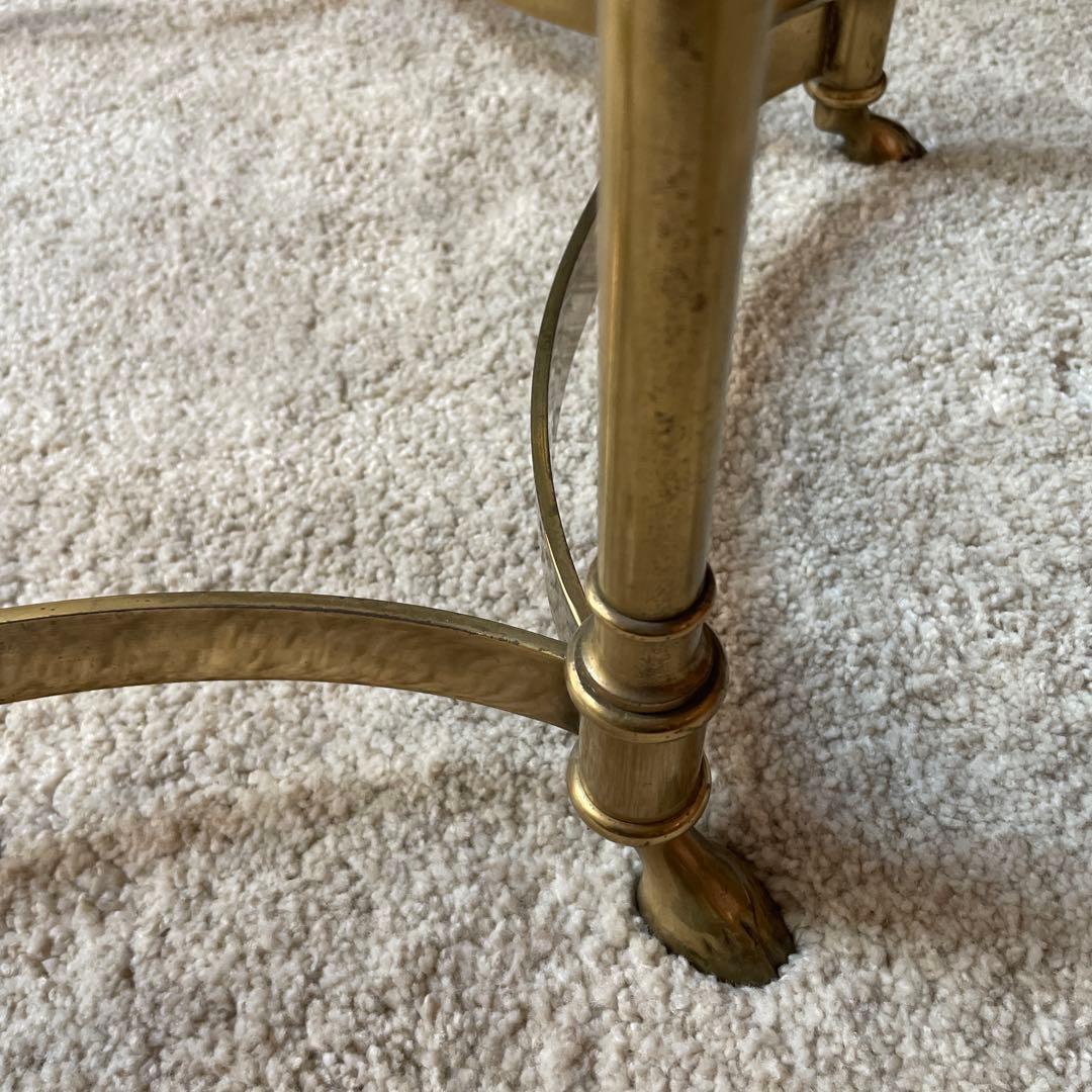 ガラス ゴールド テーブル リビングテーブル 机 真鍮？ アンティーク 高級