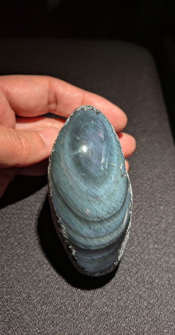 研磨品　十勝石玲瓏　複合色レインボーオブシディアン　特級品