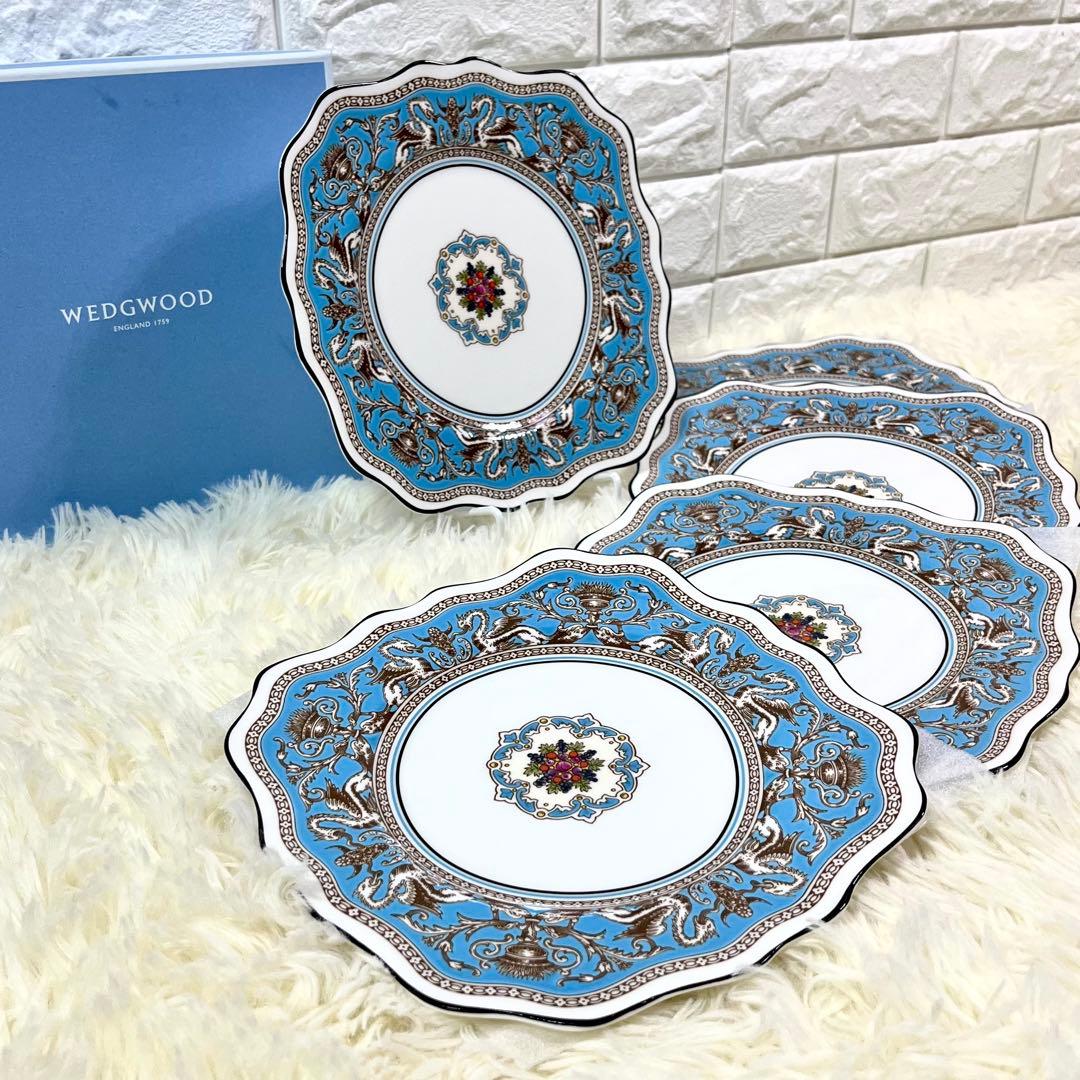 【希少 美品】 ウェッジウッド フロレンティーン スクエア デザートプレート
