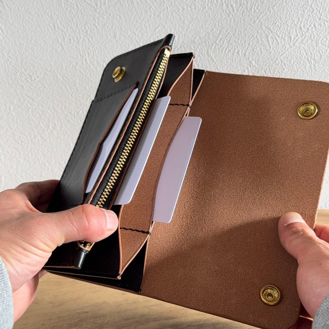 栃木レザー 茶芯 トラッカーウォレット 42talon