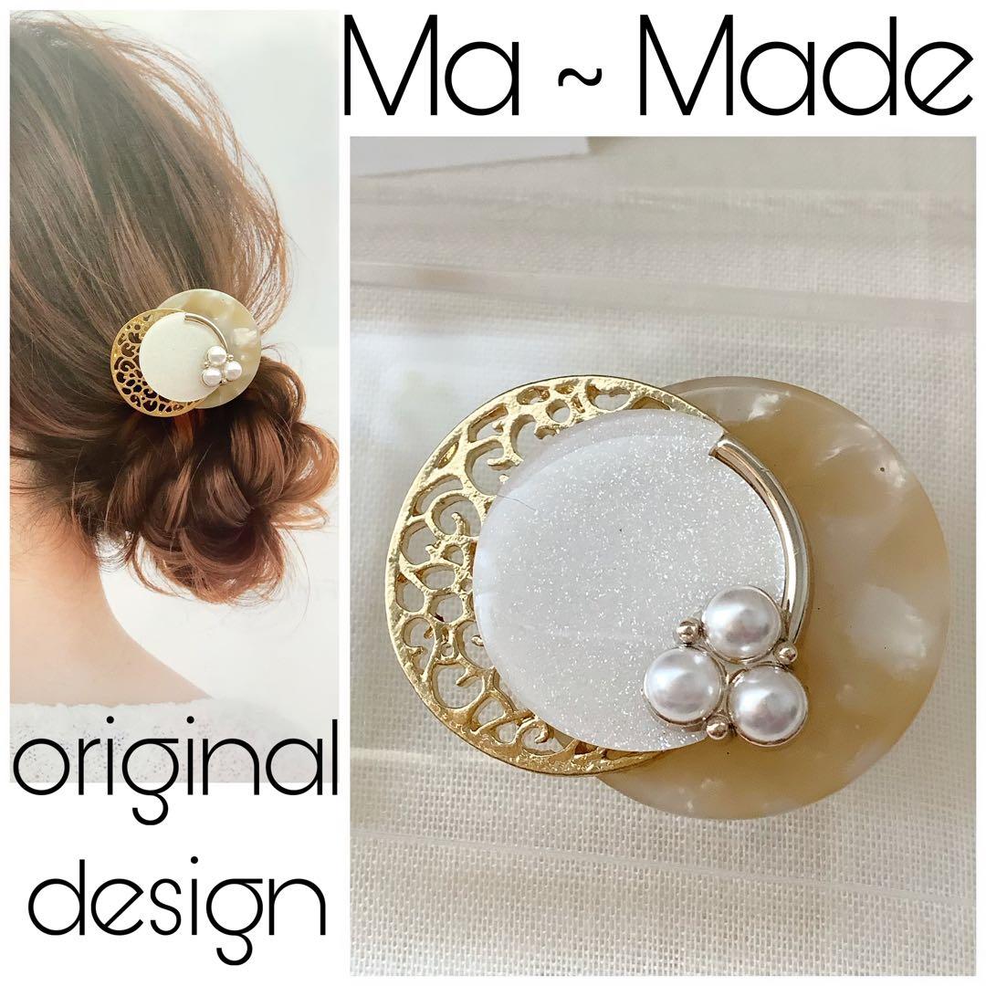 再販　人気デザイン　モノトーンモザイク　シンプル　ハンドメイドポニーフック