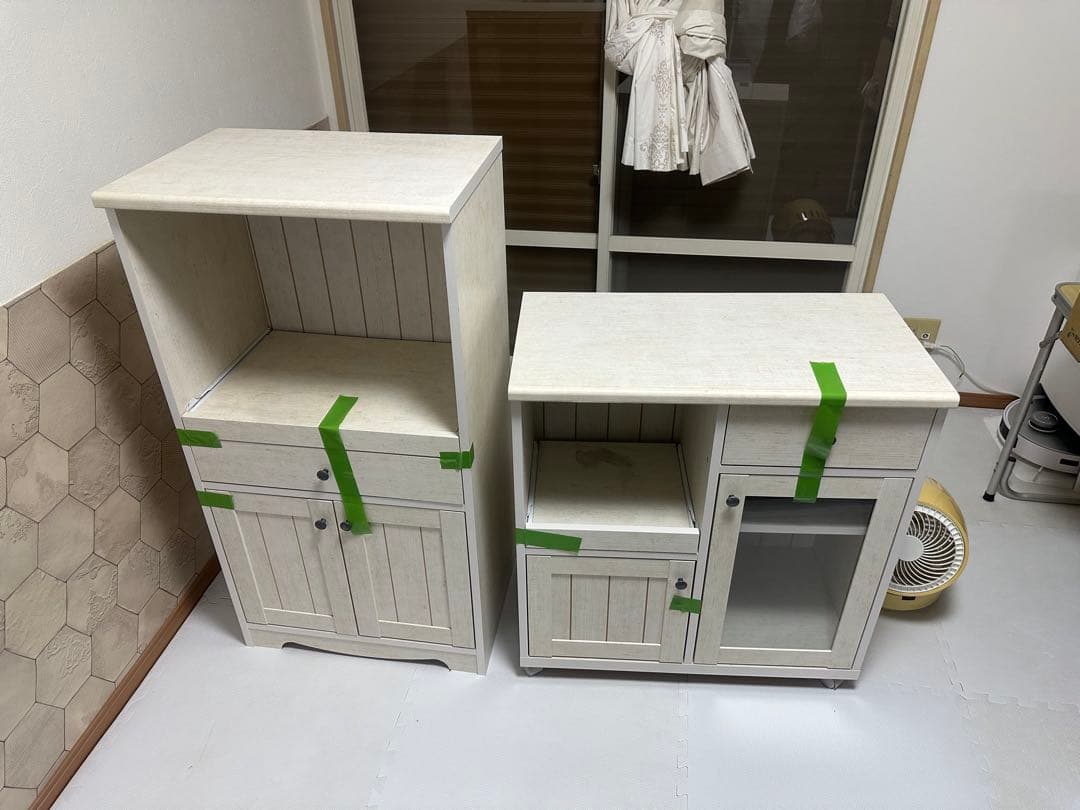 引取り限定 ニトリ カウンターワゴン 収納 食器棚 レンジ台 2個セット