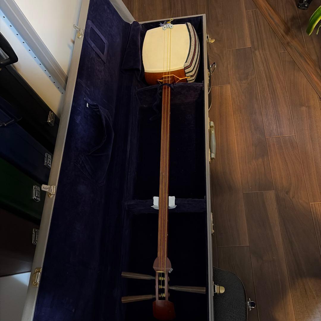 三味線本体 ナチュラルウッド ケース付き