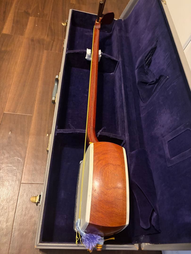 三味線本体 ナチュラルウッド ケース付き