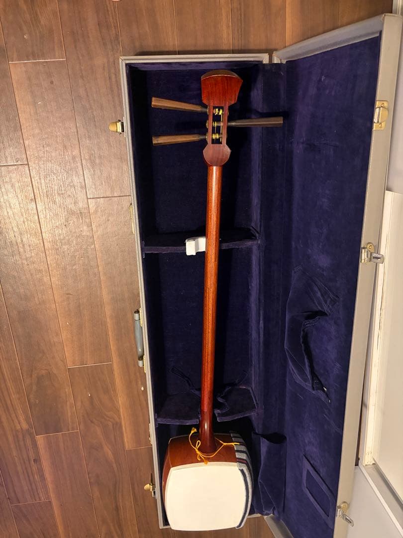 三味線本体 ナチュラルウッド ケース付き