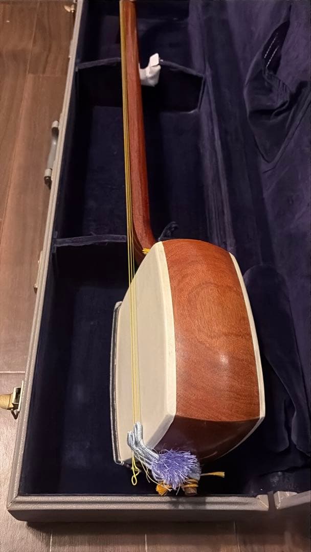 三味線本体 ナチュラルウッド ケース付き