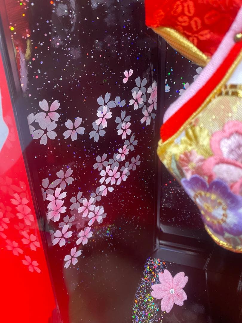 羽子板　六角ガラスケース１３号・サイズ間口約３５×奥行約２４×高さ約５３㎝