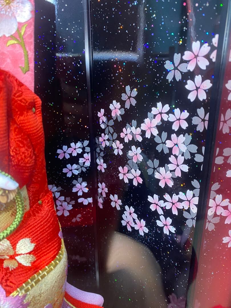 羽子板　六角ガラスケース１３号・サイズ間口約３５×奥行約２４×高さ約５３㎝