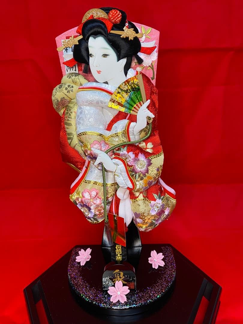 羽子板　六角ガラスケース１３号・サイズ間口約３５×奥行約２４×高さ約５３㎝