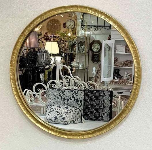 壁掛けミラー 鏡 ゴールド 円形 ロココ エレガント クラシック 43201WM