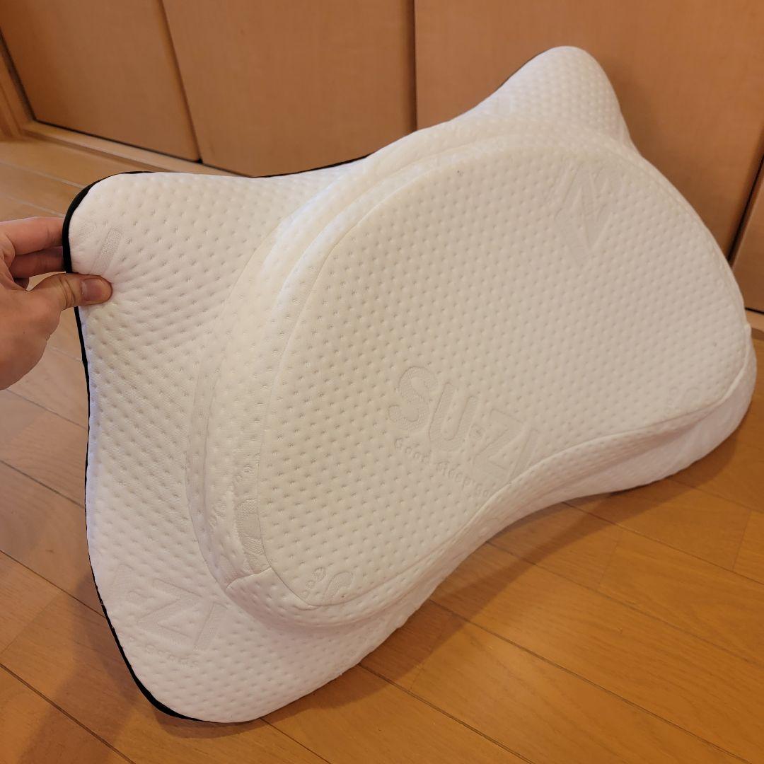 SUZI 横寝枕 MUGON 枕 ホワイト 横向き寝