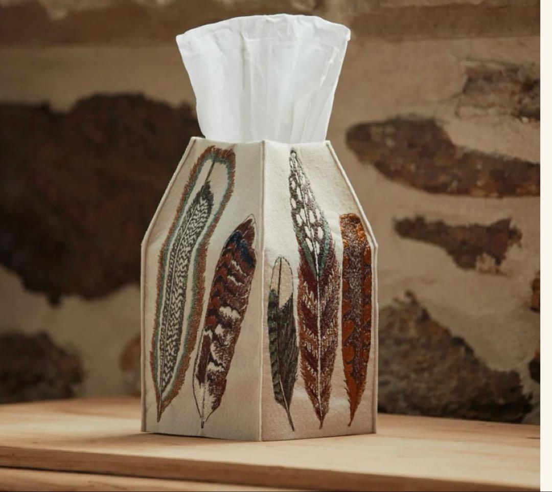 Coral & Tusk ティッシュボックス ケースfeathers 羽