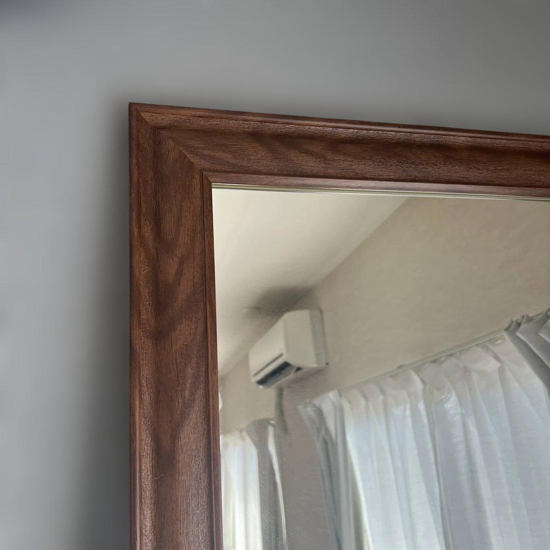 スタンドミラー 幅90cm 高さ180cm ブラウン